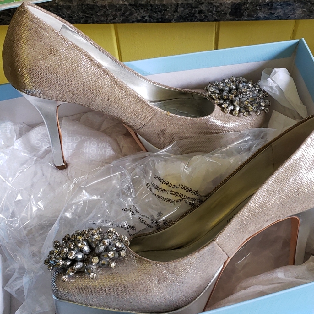 Silver fancy dress shoes
